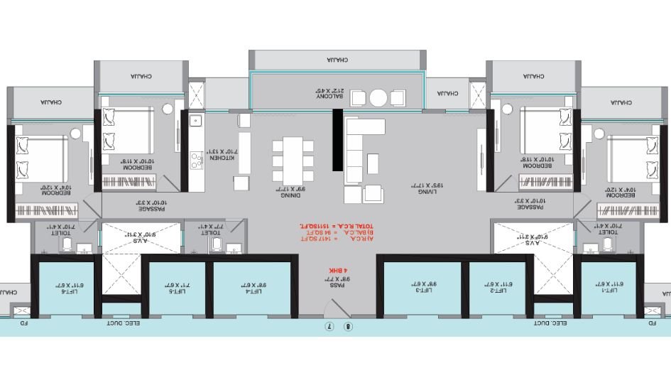 Sumit-KMR-Param-Floor-Plan-4 BHK-1511  Sqft
